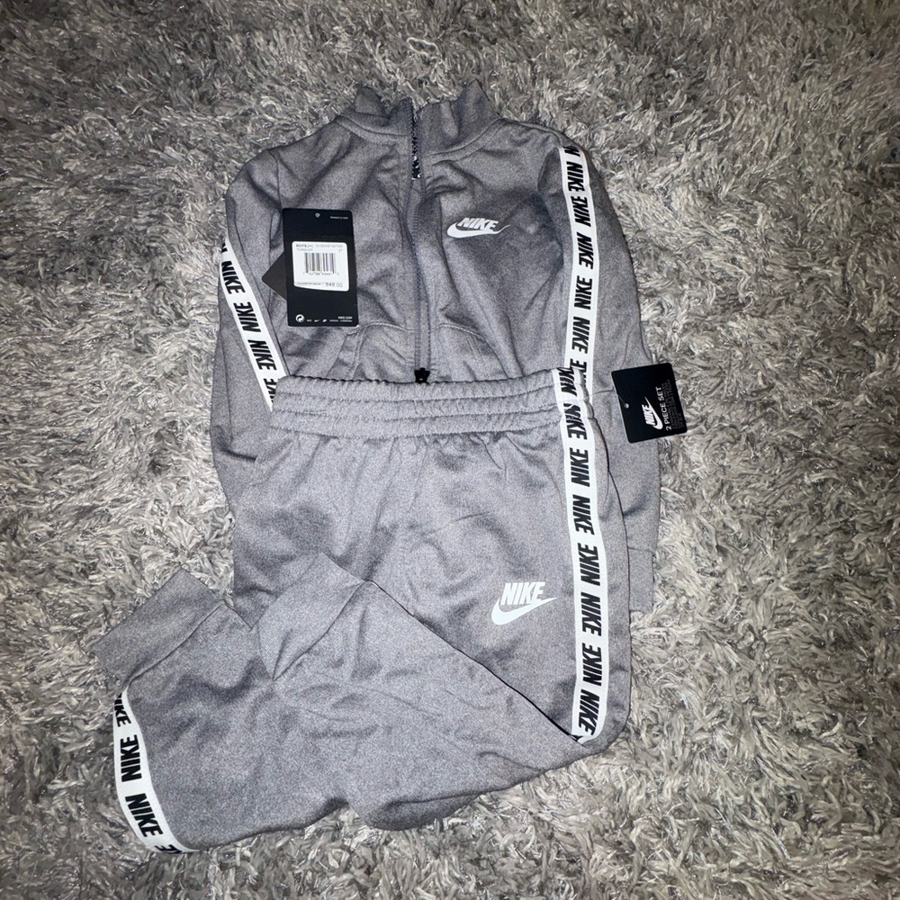Nike Grey Athletic Track Jacket and Joggers Set